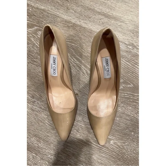JIMMY CHOO NUDE PATENT STILLETO SIZE 42 - Picture 5 of 7